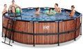 Bazén s filtráciou Wood pool Exit Toys kruhový oceľová konštrukcia 450*122 cm hnedý od 6 rokov