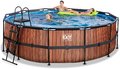 Bazén s filtráciou Wood pool Exit Toys kruhový oceľová konštrukcia 450*122 cm hnedý od 6 rokov