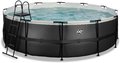 Bazén s filtráciou Black Leather pool Exit Toys kruhový oceľová konštrukcia 450*122 cm čierny od 6 rokov