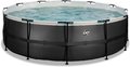 Bazén s filtráciou Black Leather pool Exit Toys kruhový oceľová konštrukcia 450*122 cm čierny od 6 rokov