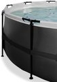 Bazén s filtráciou Black Leather pool Exit Toys kruhový oceľová konštrukcia 450*122 cm čierny od 6 rokov