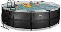 Bazén s filtráciou Black Leather pool Exit Toys kruhový oceľová konštrukcia 450*122 cm čierny od 6 rokov