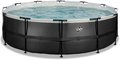 Bazén s filtráciou Black Leather pool Exit Toys kruhový oceľová konštrukcia 488*122 cm čierny od 6 rokov