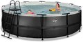 Bazén s filtráciou Black Leather pool Exit Toys kruhový oceľová konštrukcia 488*122 cm čierny od 6 rokov