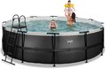 Bazén s filtráciou Black Leather pool Exit Toys kruhový oceľová konštrukcia 488*122 cm čierny od 6 rokov
