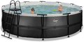 Bazén s filtráciou Black Leather pool Exit Toys kruhový oceľová konštrukcia 488*122 cm čierny od 6 rokov