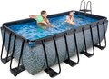 Bazén s filtráciou Stone pool Exit Toys oceľová konštrukcia 400*200*122 cm šedý od 6 rokov