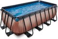 Bazén s filtráciou Wood pool Exit Toys oceľová konštrukcia 400*200*122 cm hnedý od 6 rokov