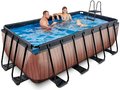 Bazén s filtráciou Wood pool Exit Toys oceľová konštrukcia 400*200*122 cm hnedý od 6 rokov