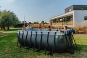 Bazén s filtráciou Black Leather pool Exit Toys oceľová konštrukcia 400*200*122 cm čierny od 6 rokov