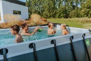 Bazén s filtráciou Black Leather pool Exit Toys oceľová konštrukcia 400*200*122 cm čierny od 6 rokov