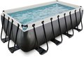 Bazén s filtráciou Black Leather pool Exit Toys oceľová konštrukcia 400*200*122 cm čierny od 6 rokov