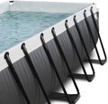 Bazén s filtráciou Black Leather pool Exit Toys oceľová konštrukcia 400*200*122 cm čierny od 6 rokov