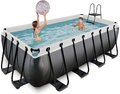 Bazén s filtráciou Black Leather pool Exit Toys oceľová konštrukcia 400*200*122 cm čierny od 6 rokov