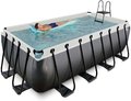 Bazén s filtráciou Black Leather pool Exit Toys oceľová konštrukcia 400*200*122 cm čierny od 6 rokov