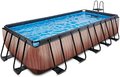 Bazén s filtráciou Wood pool brown Exit Toys oceľová konštrukcia 540*250*122 cm hnedý od 6 rokov