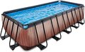 Bazén s filtráciou Wood pool brown Exit Toys oceľová konštrukcia 540*250*122 cm hnedý od 6 rokov