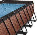 Bazén s filtráciou Wood pool brown Exit Toys oceľová konštrukcia 540*250*122 cm hnedý od 6 rokov