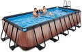 Bazén s filtráciou Wood pool brown Exit Toys oceľová konštrukcia 540*250*122 cm hnedý od 6 rokov
