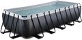 Bazén s filtráciou Black Leather pool Exit Toys oceľová konštrukcia 540*250*122 cm čierny od 6 rokov
