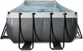 Bazén s filtráciou Black Leather pool Exit Toys oceľová konštrukcia 540*250*122 cm čierny od 6 rokov