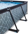 Bazén so strieškou a filtráciou Stone pool Exit Toys oceľová konštrukcia 220*150*65 cm šedý od 6 rokov