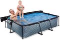 Bazén so strieškou a filtráciou Stone pool Exit Toys oceľová konštrukcia 220*150*65 cm šedý od 6 rokov