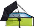 Bazén so strieškou a filtráciou Lime pool Exit Toys oceľová konštrukcia 220*150*65 cm zelený od 6 rokov