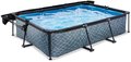 Bazén so strieškou a filtráciou Stone pool Exit Toys oceľová konštrukcia 300*200*65 cm šedý od 6 rokov