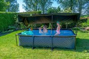 Bazén so strieškou a filtráciou Stone pool Exit Toys oceľová konštrukcia 300*200*65 cm šedý od 6 rokov