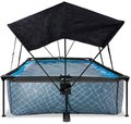 Bazén so strieškou a filtráciou Stone pool Exit Toys oceľová konštrukcia 300*200*65 cm šedý od 6 rokov