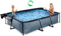 Bazén so strieškou a filtráciou Stone pool Exit Toys oceľová konštrukcia 300*200*65 cm šedý od 6 rokov