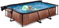 Bazén so strieškou a filtráciou Wood pool Exit Toys oceľová konštrukcia 300*200*65 cm hnedý od 6 rokov