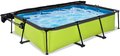 Bazén so strieškou a filtráciou Lime pool Exit Toys oceľová konštrukcia 300*200*65 cm zelený od 6 rokov