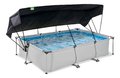 Bazén so strieškou a filtráciou Soft Grey pool Exit Toys oceľová konštrukcia 300*200*65 cm šedý od 6 rokov ET30233250