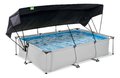 Bazén so strieškou a filtráciou Soft Grey pool Exit Toys oceľová konštrukcia 300*200*65 cm šedý od 6 rokov