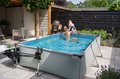 Bazén so strieškou a filtráciou Soft Grey pool Exit Toys oceľová konštrukcia 300*200*65 cm šedý od 6 rokov