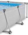 Bazén so strieškou a filtráciou Soft Grey pool Exit Toys oceľová konštrukcia 300*200*65 cm šedý od 6 rokov