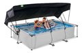 Bazén so strieškou a filtráciou Soft Grey pool Exit Toys oceľová konštrukcia 300*200*65 cm šedý od 6 rokov ET30233250