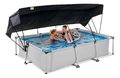 Bazén so strieškou a filtráciou Soft Grey pool Exit Toys oceľová konštrukcia 300*200*65 cm šedý od 6 rokov