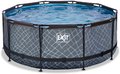 Bazén s pieskovou filtráciou Stone pool Exit Toys kruhový oceľová konštrukcia 360*122 cm šedý od 6 rokov