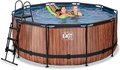 Bazén s pieskovou filtráciou Wood pool Exit Toys kruhový oceľová konštrukcia 360*122 cm hnedý od 6 rokov