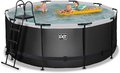 Bazén s pieskovou filtráciou Black Leather pool Exit Toys kruhový oceľová konštrukcia 360*122 cm čierny od 6 rokov