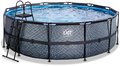 Bazén s pieskovou filtráciou Stone pool Exit Toys kruhový oceľová konštrukcia 427*122 cm šedý od 6 rokov