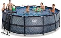 Bazén s pieskovou filtráciou Stone pool Exit Toys kruhový oceľová konštrukcia 427*122 cm šedý od 6 rokov