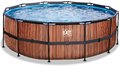 Bazén s pieskovou filtráciou Wood pool Exit Toys kruhový oceľová konštrukcia 427*122 cm hnedý od 6 rokov