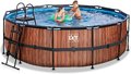 Bazén s pieskovou filtráciou Wood pool Exit Toys kruhový oceľová konštrukcia 427*122 cm hnedý od 6 rokov