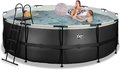 Bazén s pieskovou filtráciou Black Leather pool Exit Toys kruhový oceľová konštrukcia 427*122 cm čierny od 6 rokov
