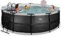 Bazén s pieskovou filtráciou Black Leather pool Exit Toys kruhový oceľová konštrukcia 427*122 cm čierny od 6 rokov