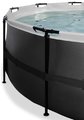 Bazén s pieskovou filtráciou Black Leather pool Exit Toys kruhový oceľová konštrukcia 427*122 cm čierny od 6 rokov